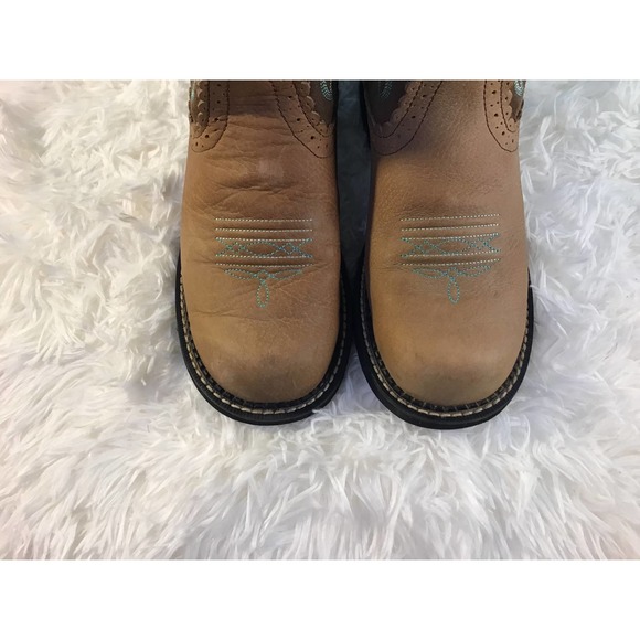 COPY - Ariat Fat Baby Tan/Brown/Turquoise Western Boots Women’s SZ 7.5C - Picture 4 of 6